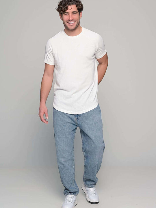 Men's Elastic Jeans Pants with Relaxed Fit Blue BENT 1568