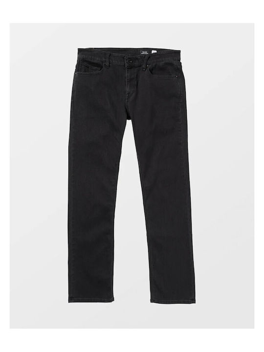 Men's Elastic Jeans Pants with Regular Straight Fit Black Out