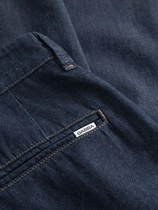 Ανδρικό Παντελόνι Τζιν Cropped με Loose Εφαρμογή Μπλε
