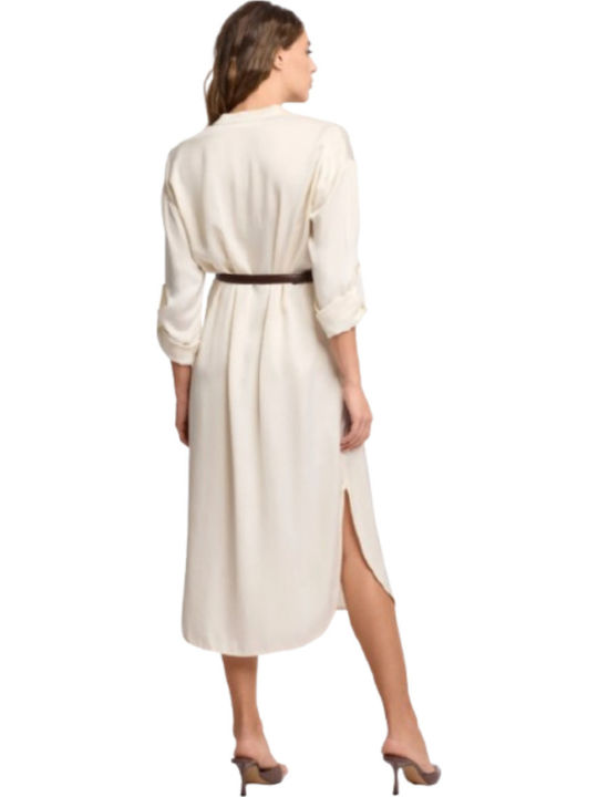 Midi Dress Long Sleeve Latte-Panna