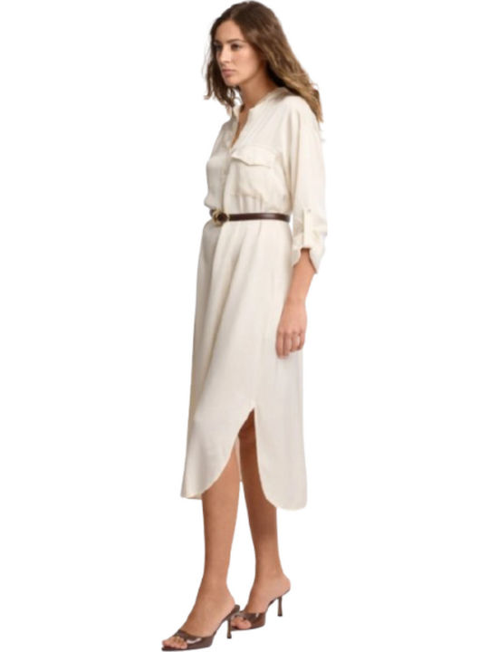 Midi Dress Long Sleeve Latte-Panna