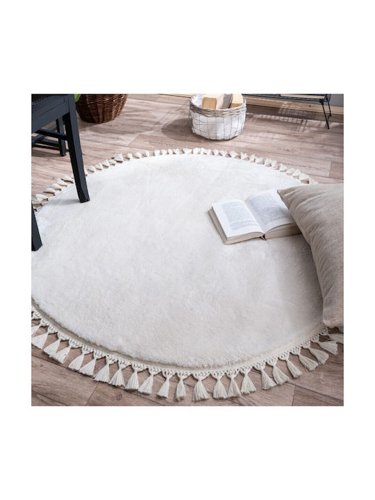 Teoran Floor Χαλί Στρογγυλό Εκρού Φ120cm