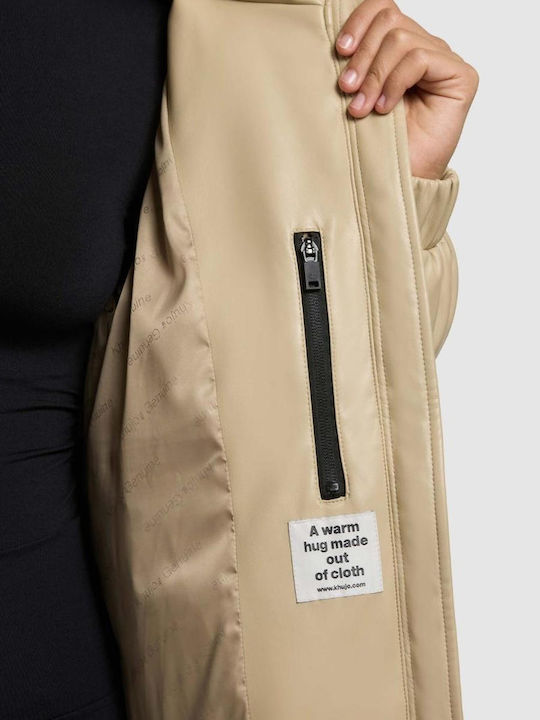 Γυναικείο Μπουφάν για Χειμώνα Beige