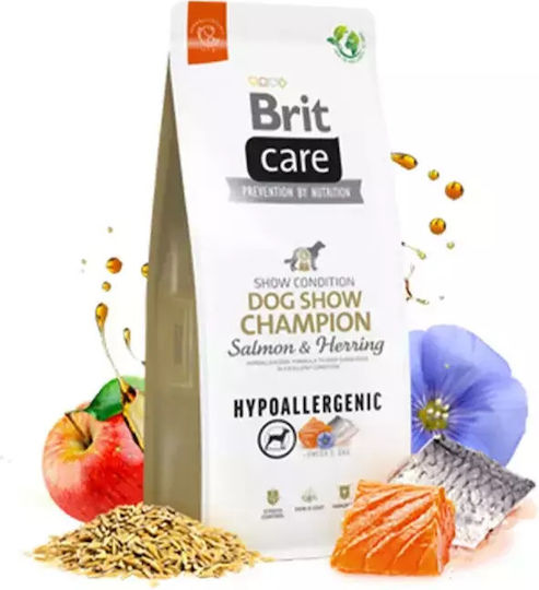 Brit Care Dog Show Champion 12kg Dry Food Grain-Free & Gluten-Free for Adult Dogs with Herring and Salmon