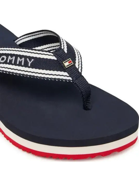 Flip Flops With Platforms In Navy Blue Colour