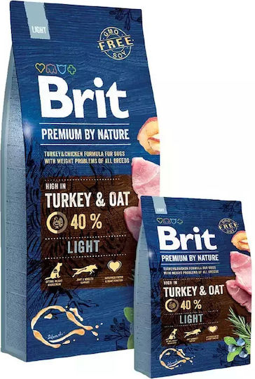 Brit Premium by Nature Light 15kg Dry Food Diet for Adult Dogs with Turkey