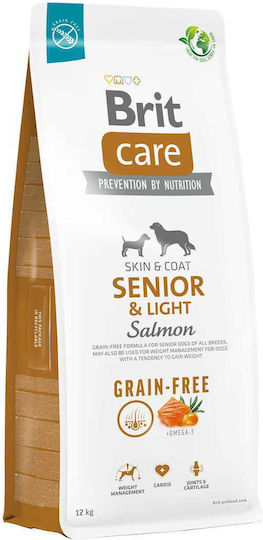 Brit Care Skin & Coat Senior & Light 3kg Dry Food Diet, Grain-Free & Gluten-Free for Senior Dogs with Potatoes and Salmon