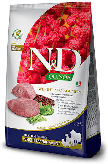 Farmina Quinoa Weight Management 2.5kg Dry Food Grain-Free for Adult Dogs with Lamb