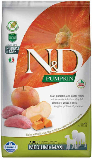 Farmina N&D Pumpkin Medium & Maxi 2.5kg Dry Food Grain-Free for Adult Medium & Large Breed Dogs with Pork