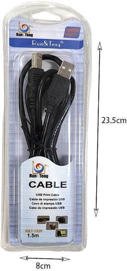 Run & Teng USB 2.0 Cable USB-A male - USB-B male 1.5m 8202053466