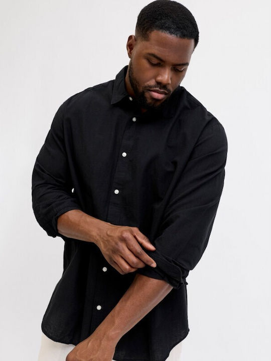 Jack & Jones Λινό Πουκάμισο Black