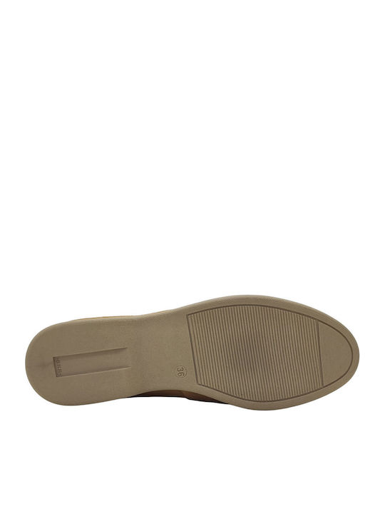 Leather Women's Loafers in Tabac Brown Colour