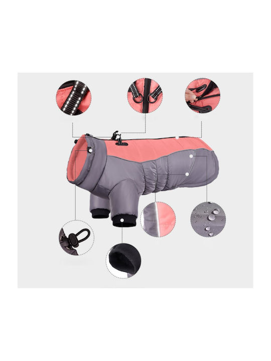Waterproof Dog Coat Pink 68cm