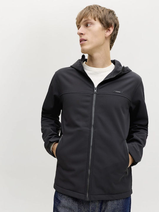 Χειμωνιάτικο Μπουφάν Softshell Αδιάβροχο και Αντιανεμικό Μαυρο