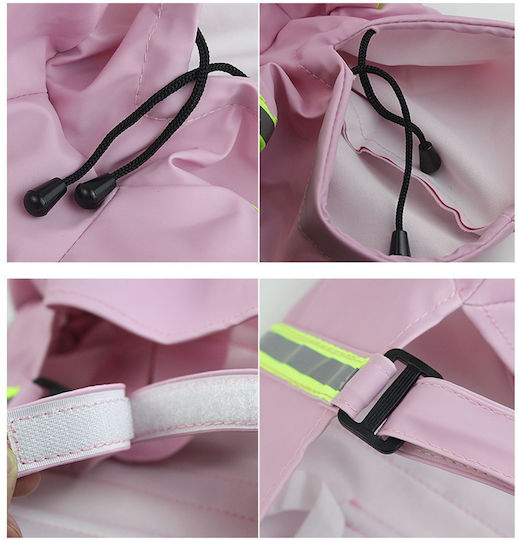 Animal Pink Waterproof Dog Coat with 60cm Back Length