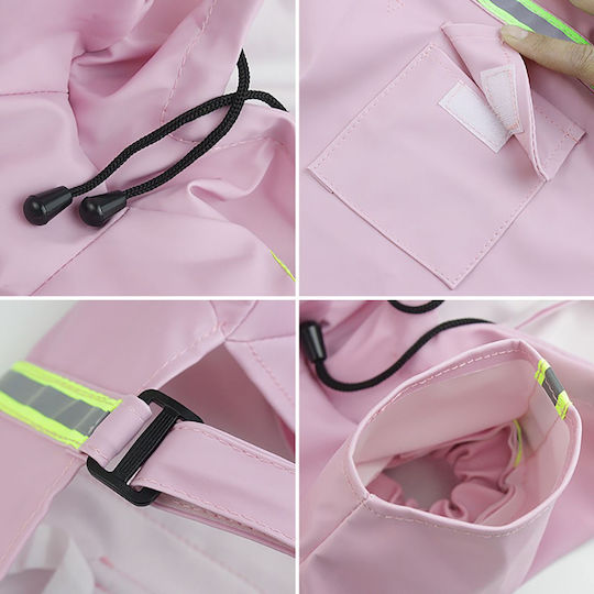 Animal Pink Waterproof Dog Coat with 60cm Back Length
