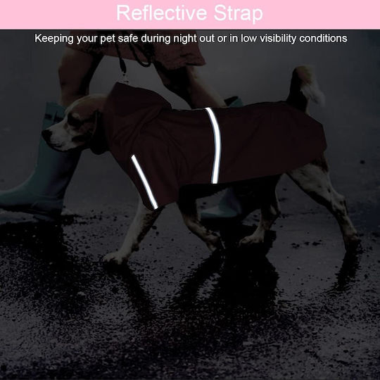Animal Haine pentru câini Impermeabil Cu glugă Roz cu Lungimea Spateului 85 cm