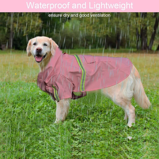 Animal Pink Waterproof Dog Coat with 35cm Back Length