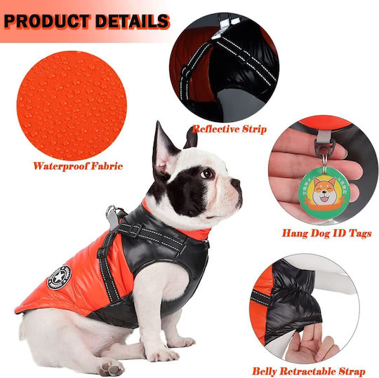 Animal Black Waterproof Dog Coat with 25cm Back Length