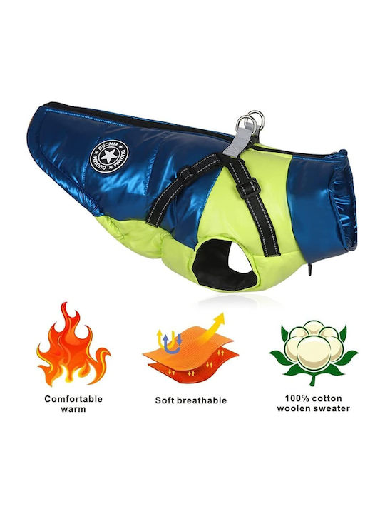 Animal Blue Waterproof Dog Coat with 30cm Back Length