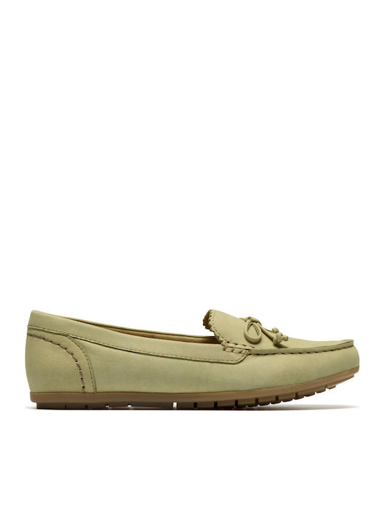 Sail Leather Men's Loafers in Green Colour