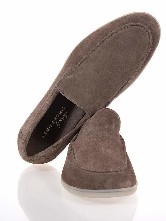 Suede Ανδρικά Loafers σε Καφέ Χρώμα