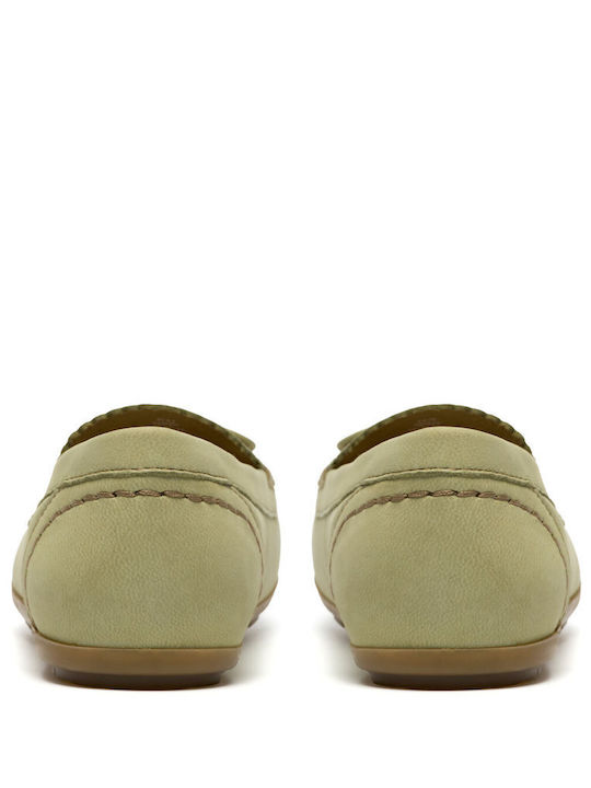 Sail Leather Men's Loafers in Green Colour