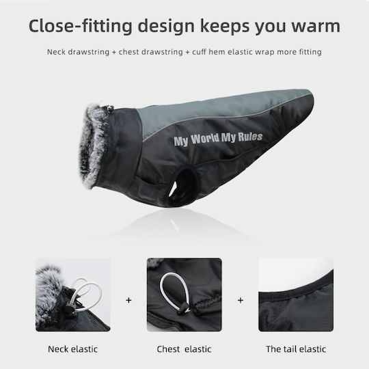 Animal Gray Dog Coat with 62cm Back Length