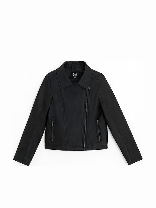 Kinder Lederjacke Schwarz