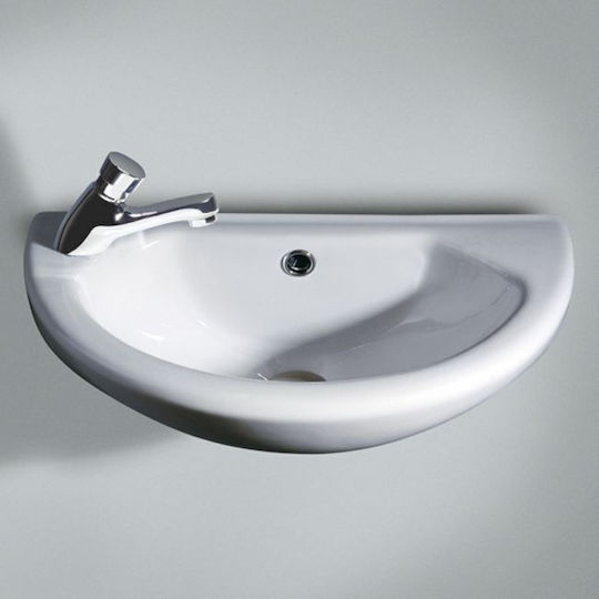 Vitruvit Wall Mounted Wall-Mounted / Vessel Porcelain Bathroom Sink 46x28cm White