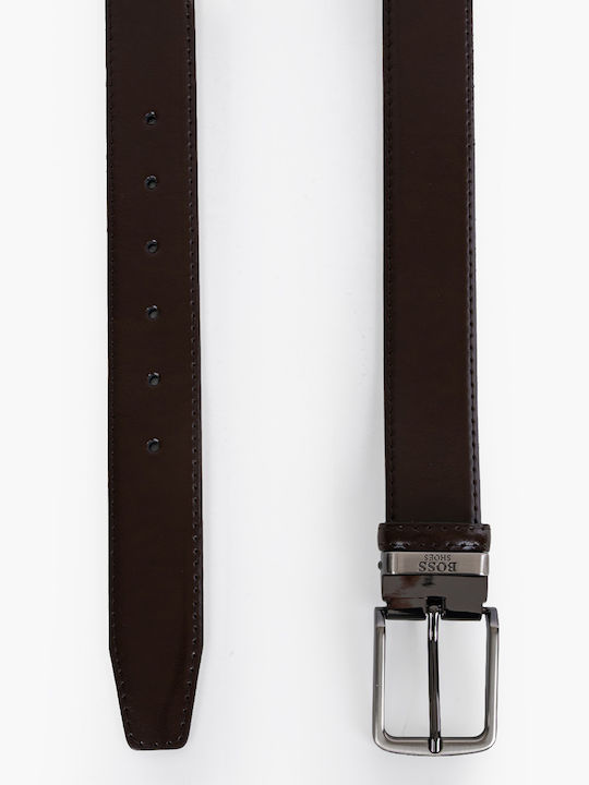 Men's Leather Knitted Brown Belt