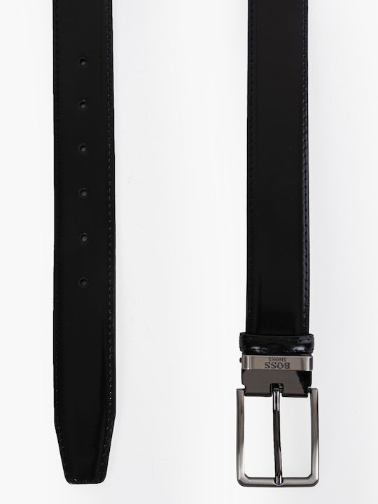 Men's Leather Knitted Black Belt