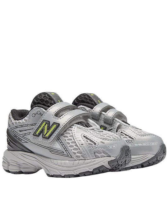 Kids Sneakers with Hoop & Loop Closure Silver