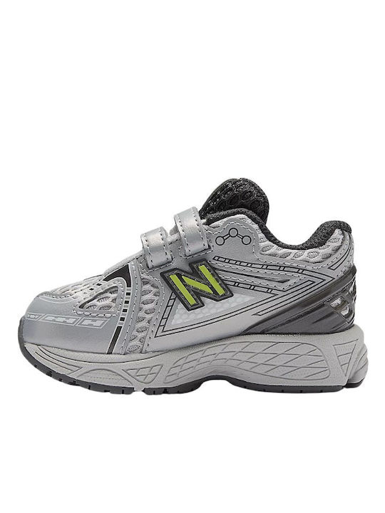 Kids Sneakers with Hoop & Loop Closure Silver