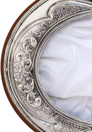 SilverBrand.gr Hochzeitskronen-Hülle Oval Silber 24x28cm