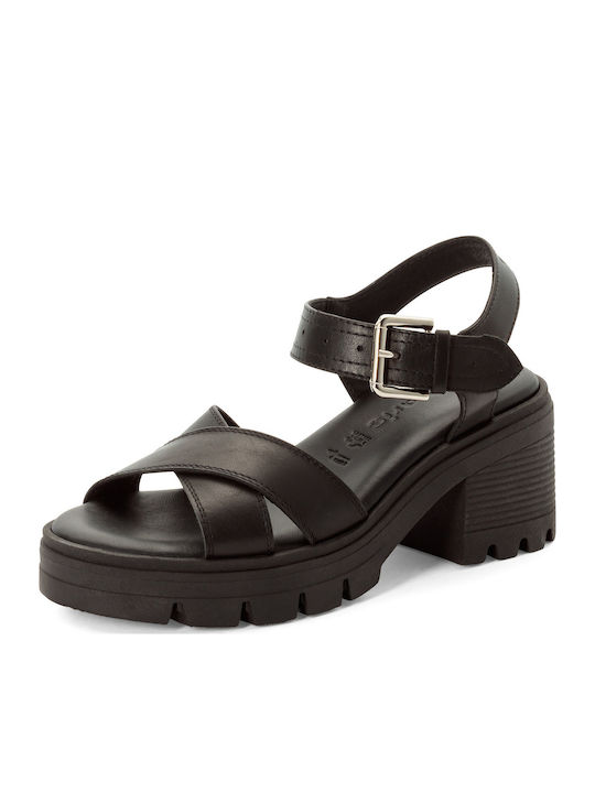Damen Sandalen Schwarz Leder