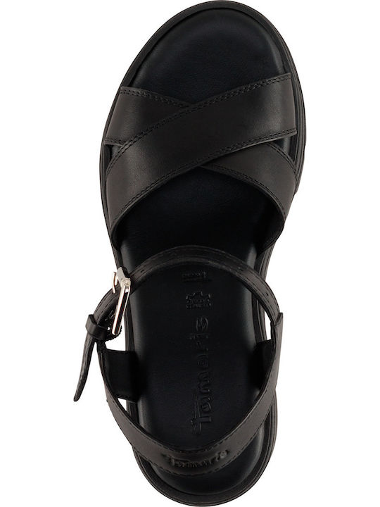 Damen Sandalen Schwarz Leder