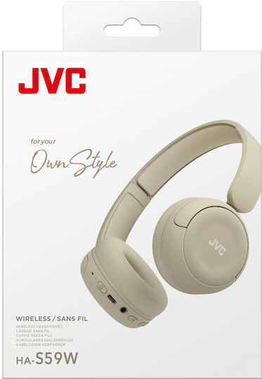 JVC HA-S59W Wireless / Wired On Ear Headphones with 50 Hours Playing Time Gray