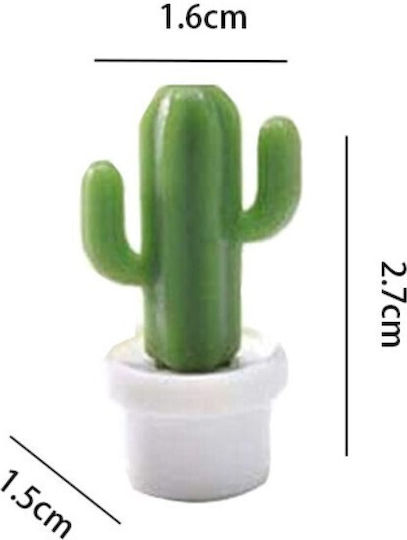 Set 6 Refrigerator Magnets Alista Home Cactus In Pot Model Made Abs Magnet Green White