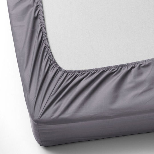 First Choice Σετ King Size 3τμχ 200x200εκ. με Λάστιχο Γκρι