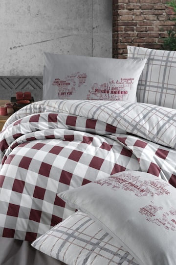 First Choice Σετ Διπλή 200x220cm Dark Red