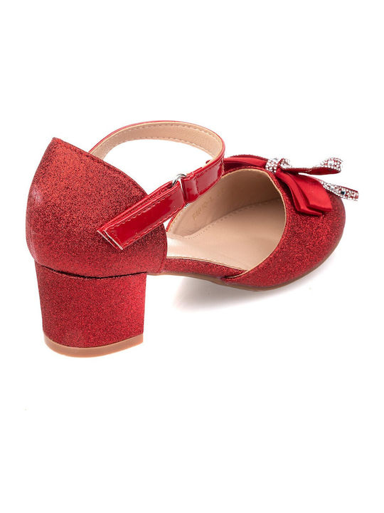 Kids Ballerinas with Hoop & Loop Closure Red