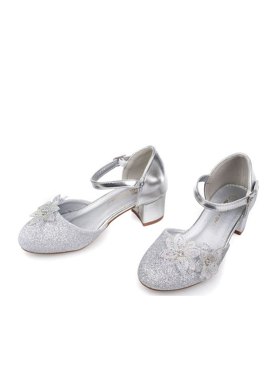 Kinder Pumps & Ballerinas mit Bügel- und Schleifenverschluss Silber