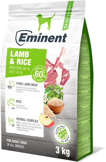 Eminent Adult Lamb 3kg Dry Food for Adult Dogs with Lamb
