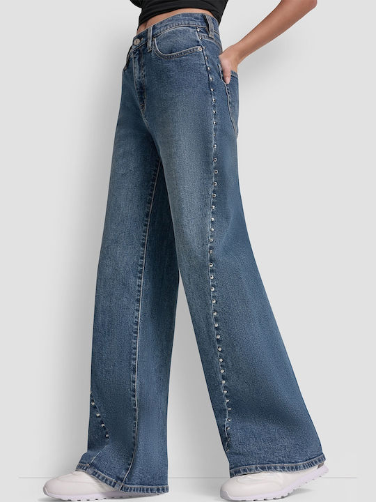 High Rise Women's Jean Pants in Wide Leg Style