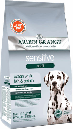 Arden Grange Sensitive 12kg Ξηρά Τροφή χωρίς Σιτηρά για Ενήλικους Σκύλους με Πατάτες και Ψάρια
