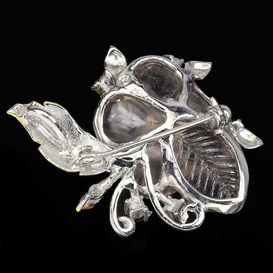 925 Silver Brooch Amethyst Diopside Sapphires