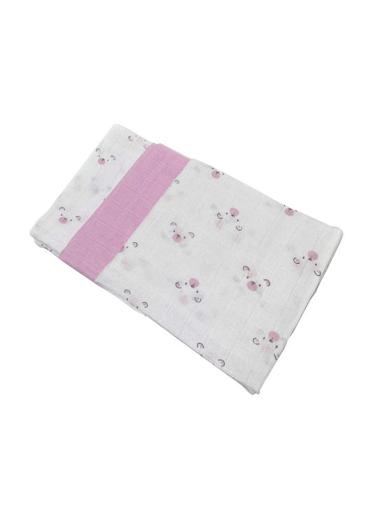 Gamberritos Kids Circles Baby Swaddle Blanket Made of Muslin Pink 80x80cm 3 Pieces