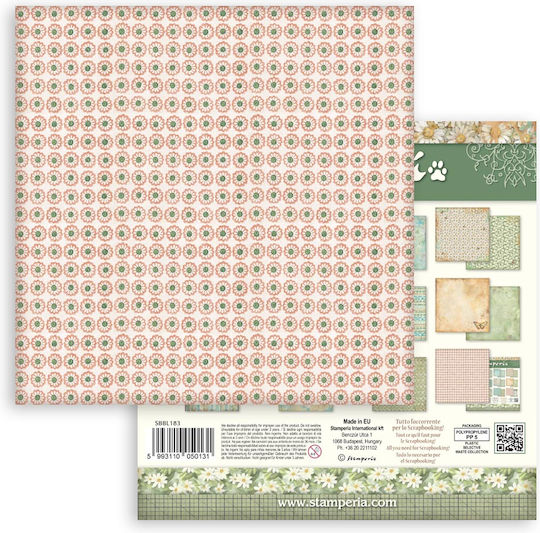 Scrapbooking Papers 10 Pieces 30.5×30.5cm Stamperia Daisy Art Backgrounds