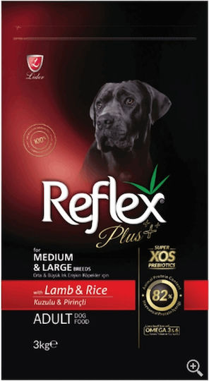 Reflex Plus Adult Medium/Large 3kg Dry Food for Adult Medium & Large Breed Dogs with Lamb and Rice